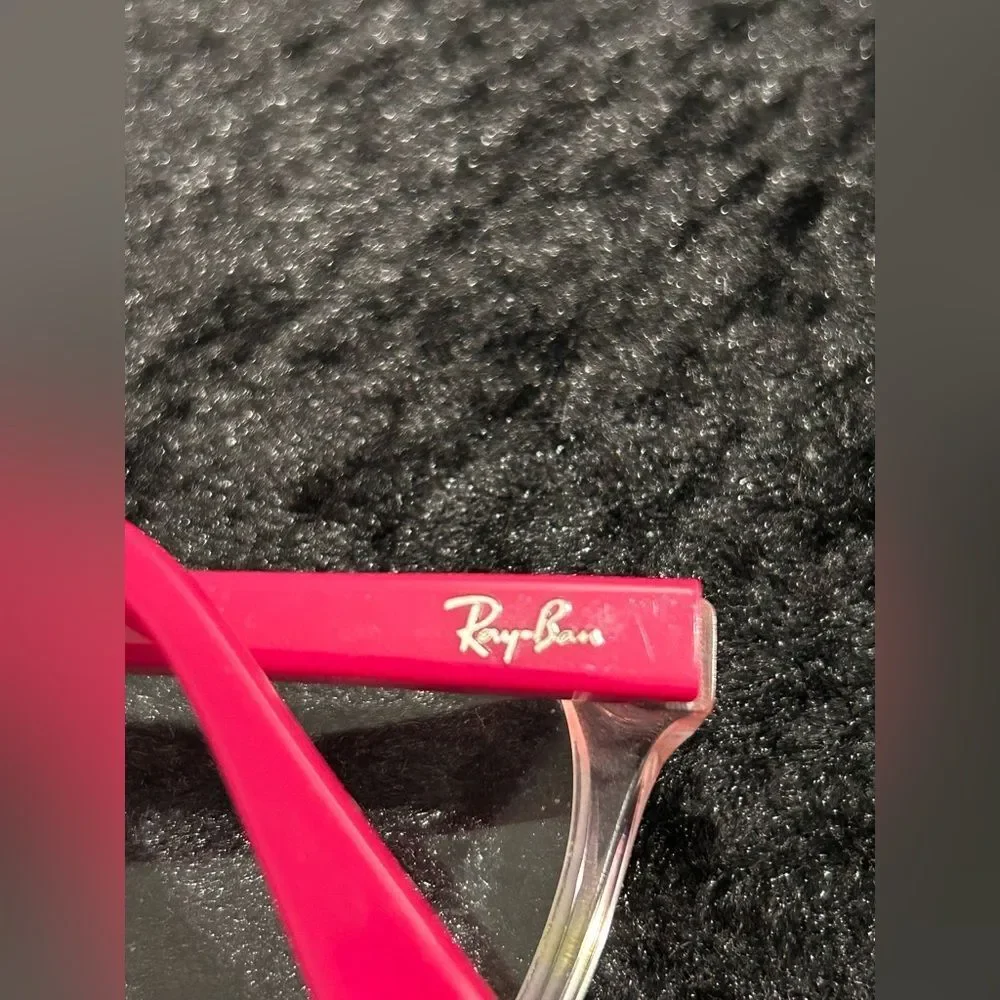 Ray-Ban Kids Eyeglasses RB1591 3806 Clear Pink Bright Fuchsia 47-16-130 used